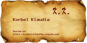 Korbel Klaudia névjegykártya