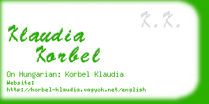 klaudia korbel business card